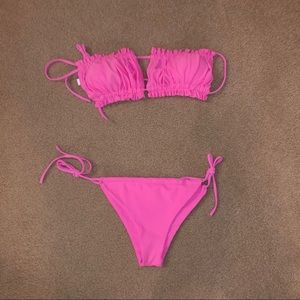 Pink ruffle bikini size small